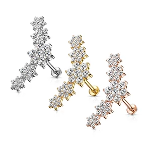 14 Karátos Arannyal Bevont Rózsaarany Színű Virág Alakú Piercing