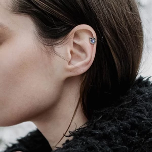 Ezüst Színű Orvosi Fém Színes Kövekkel Díszített Bagoly Piercing