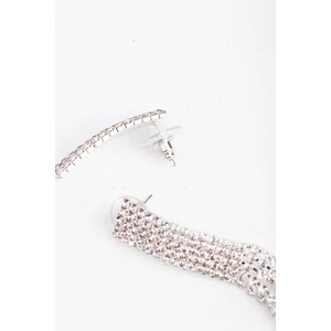 Esküvői Rozsdamentes Acél Cirkónia Kövekkel Díszített Lógós Fülbevaló