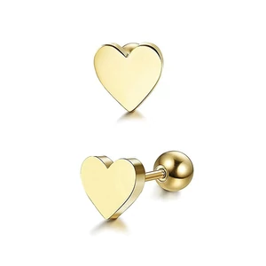 A & ONE Arany Színű, Rozsdamentes Acél Szív Alakú Fül Piercing, 6,5 mm
