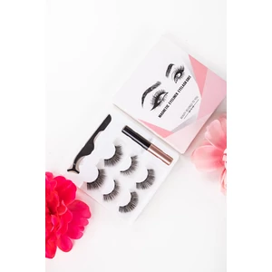 3 db-os Vegyes Soros Mágneses Műszempilla Szett Tussal És Csipesszel