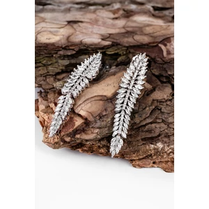 Esküvői Ezüst Színű Arannyal Bevont Réz Lógós Fülbevaló Cirkónia Kövekkel