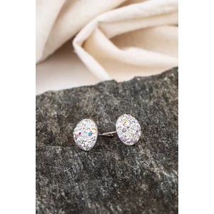 Csillogó Színes Swarovski Kövekkel Díszített Apró S925 Ezüst Fülbevaló