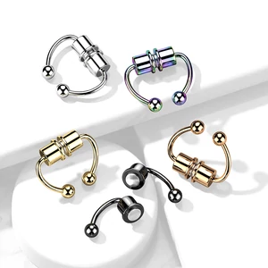 Ezüst Színű 316L Orvosi Acél Mágneses Ál Septum Piercing