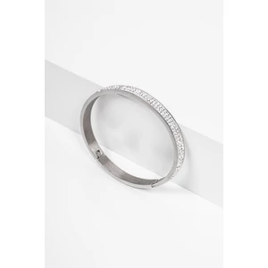 A & ONE Ezüst Színű Rozsdamentes Acélból Készült Swarovski Kövekkel Kirakott Karperec