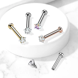 A & ONE Színes Cirkónia Kövekkel Díszített 316L Orvosi Acél Labret Piercing