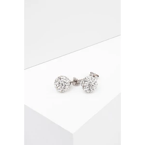 S925 Ezüst Gömb Fülbevaló Fehér Swarovski® Kövekkel