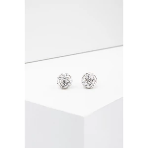S925 Ezüst Gömb Fülbevaló Fehér Swarovski® Kövekkel