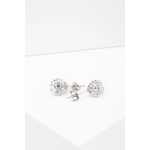 S925 Ezüst Gömb Fülbevaló Fehér Swarovski® Kövekkel