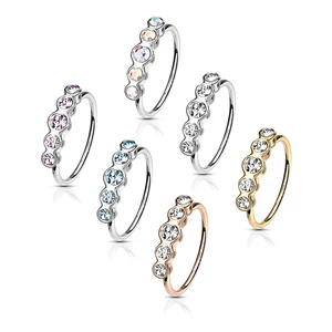 Arany Színű Cirkónia Kövekkel Kirakott 316L Orvosi Acél Orr- És Fülpiercing