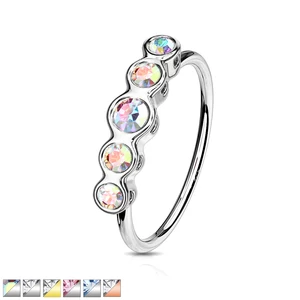 Arany Színű Cirkónia Kövekkel Kirakott 316L Orvosi Acél Orr- És Fülpiercing