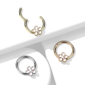 Rosegold 316L Orvosi Acél Orr- És Fülpiercing Apró Virággal