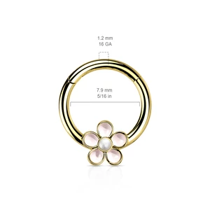 Rosegold 316L Orvosi Acél Orr- És Fülpiercing Apró Virággal