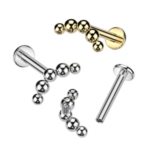 Ezüst Színű Egyenesszárú Titánium Labret Piercing