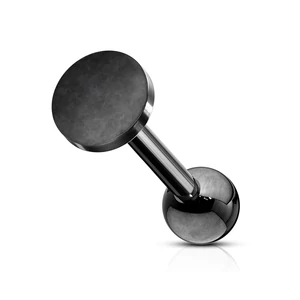 Fekete 316L Orvosi Acél Egyenesszárú Labret Piercing