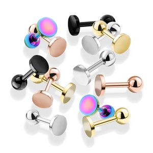 Fekete 316L Orvosi Acél Egyenesszárú Labret Piercing