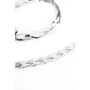 Fonott Szemekből Álló 3 Szálas S925 Ezüst Nyaklánc