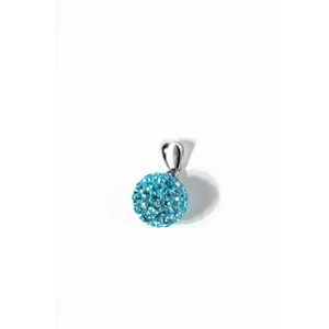 Csillogó Kék Színű Swarovski Kövekkel Díszített S925 Ezüst Gömb Medál