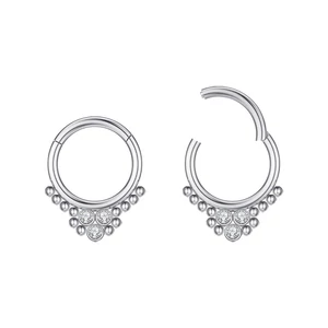 A & ONE  Köves Ezüst Színű Karika Orr/Fül Piercing