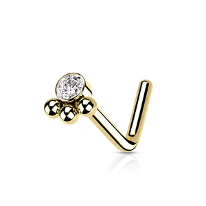 A & ONE Arany Színű 316L Orvosi Acél Orr Piercing