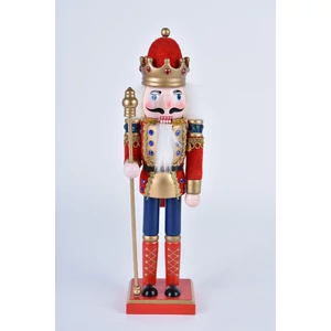 Piros Ruhás Fából Készült Diótörő Figura - 30 cm