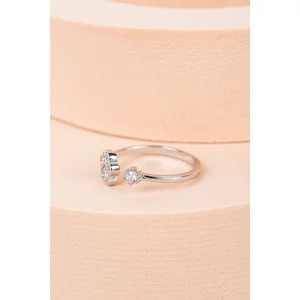 S925 Állítható Ezüst Gyűrű Csillogó Mancs Díszítéssel