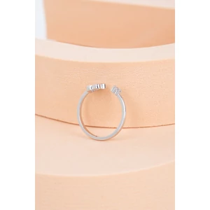 S925 Állítható Ezüst Gyűrű Csillogó Mancs Díszítéssel