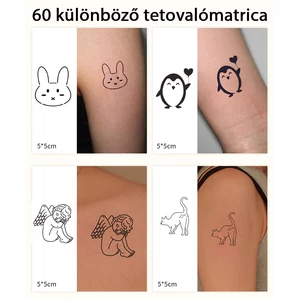 Növényi Alapú Tartós Matrica Tetoválás Készlet 60 db Mintával 