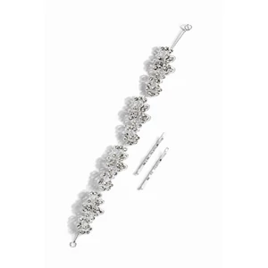 Ezüst Színű Virág Alakú Kövekkel Díszített Esküvői Hajdrót