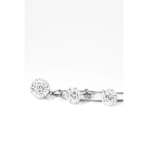 S925 Ezüst Gömb Fülbevaló És Nyaklánc Szett Fehér Swarovski® Kövekkel