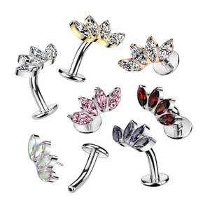 Ezüst Színű Titánium Köldök Piercing Cirkónia Kövekkel