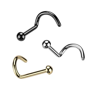 A & ONE Arany Színű Hajlított Titánium Orr piercing