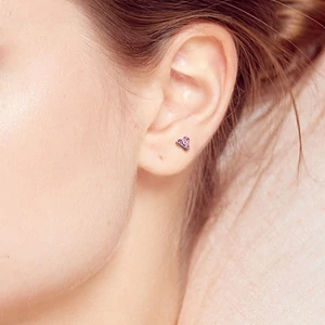 Ezüst Színű 316L Orvosi Acél Egyenesszárú Labret Piercing Világos kék Kővel