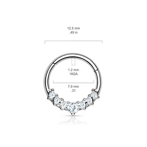 Ezüst Színű Orvosi Acélból Készült Cirkónia Köves Karika Piercing