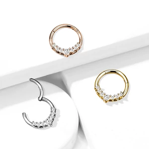 Ezüst Színű Orvosi Acélból Készült Cirkónia Köves Karika Piercing