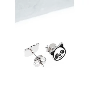 S925 Ezüst Panda Alakú Apró Fülbevaló