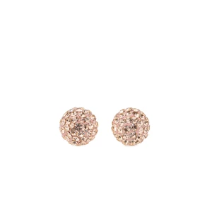 S925 Ezüst Gömb Fülbevaló Pezsgő Színű Swarovski® Kövekkel