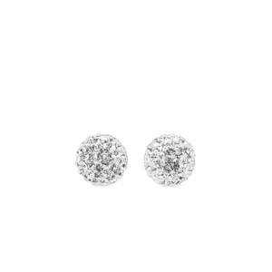 S925 Ezüst Gömb Fülbevaló Fehér Swarovski® Kövekkel