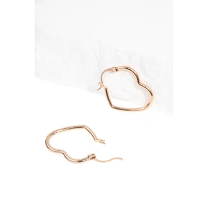 Rozsaarany Színű Rozsdamentes Acél Szív Alakú Fülbevaló