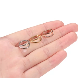 Arany Színű Titánium Dupla Karika Piercing - 8 mm