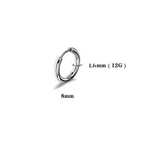 Ezüst Színű Titánium Karika Piercing - 8 mm