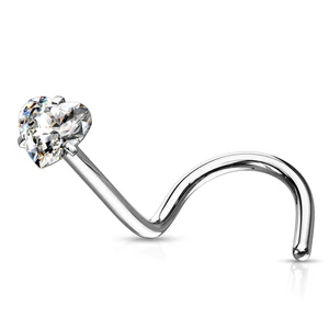 Ezüst Színű 316L Orvosi Acél Orr Piercing Cirkónia ővel