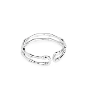 Állítható Bambusz Mintás S925 Ezüst Gyűrű