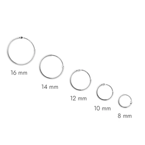 Ezüst Színű S925 Ezüst Karika Fülbevaló - 12 mm