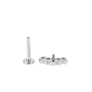 Ezüst Színű Titánium Labret Piercing Fehér Cirkónia Kövekkel