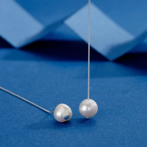 S925 Ezüst Lógós Elegáns Fülbevaló Gyönggyel