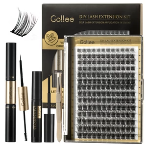Gollee DIY Tincses Műszempilla 8-16 mm, Vízálló, Ragasztóval és Oldóval
