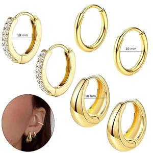Arany Színű 316L Piercing Szett - 3 pár