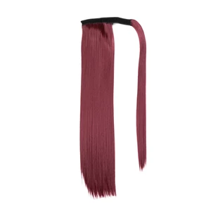 Vörös Hosszú Egyenes Szintetikus Póthaj Copfhoz 60 cm