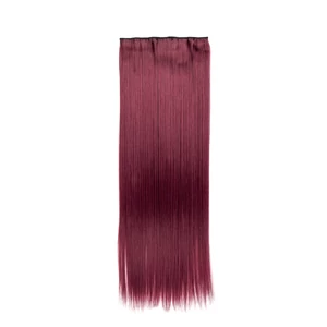 Rózsaszín-Vörös Egyenes Csatos Póthaj 75 cm